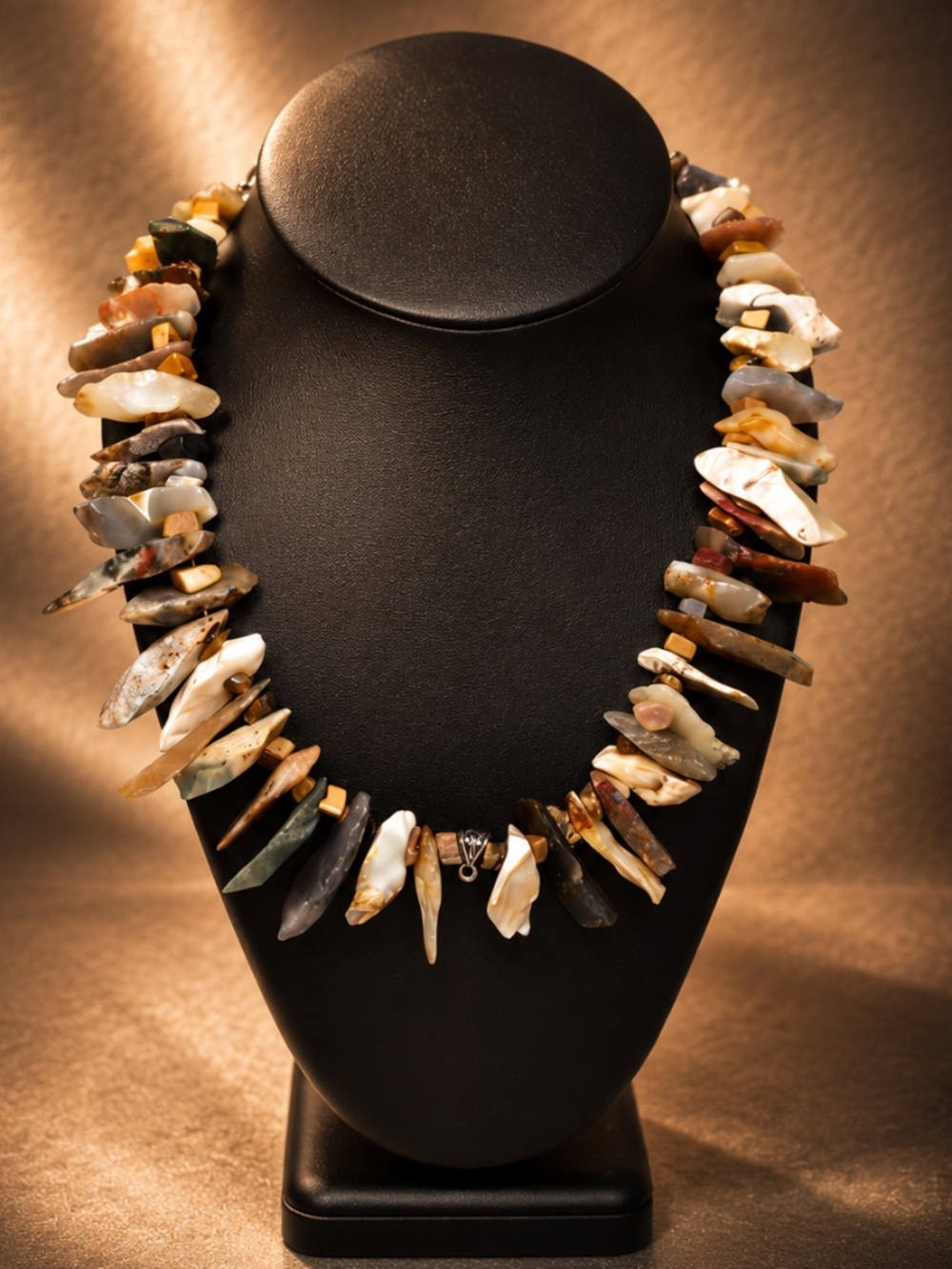 Agate Mineral Chunks and Polished Slabs Necklace